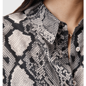 AllSaints Charli Snake Print Long Sleeve Shirt